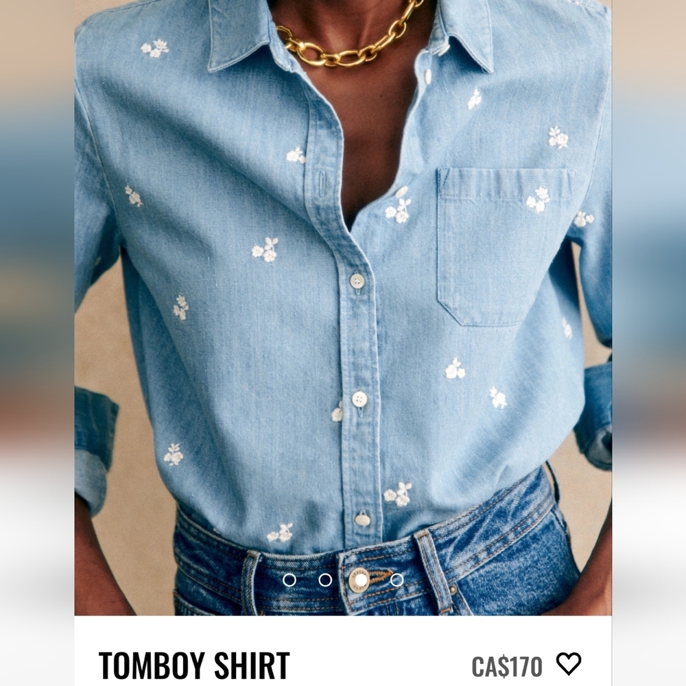 Sezane Tomboy Denim Shirt